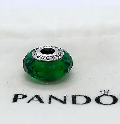 $45 • Buy PANDORA STERLING SILVER GREEN FACETED MURANO CHARM - Stamped 925 ALE #791066