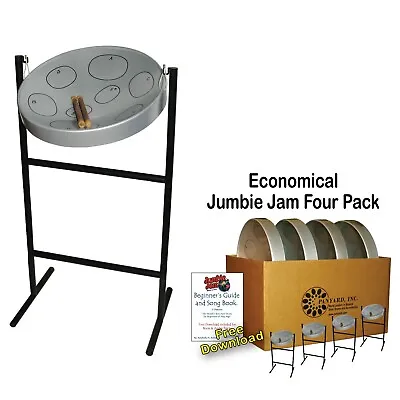 Panyard Jumbie Jam Deluxe Steel Drum Educator 4-pack -Tube Stand- Silver W1077  • $874.95