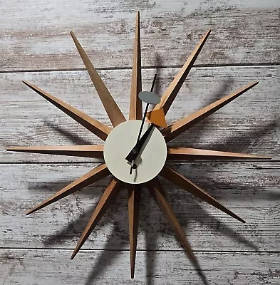 VTG SUNBURST Original 1950s George Nelson Howard Miller Starburst MCM Wall Clock • $749