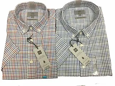£9.95 • Buy M*S Men's Shirt Short Sleeve Peached Pure Cotton Checked High Street