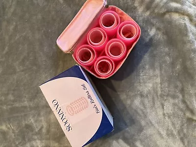 Sooninno Hair Rollers Set 38 Pcs Pink With Carrying Case And Hair Come/pick • $20