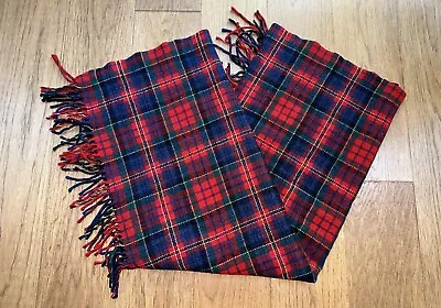 Vintage Pendleton Virgin Wool Throw Blanket 66 X 50 Red Tartan Plaid Camp • $59.99