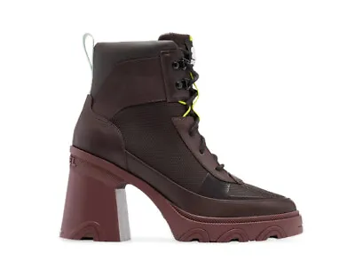 SOREL Brex Heel Leather Lace-Up Boots New Cinder/Dark Brown Sz 6.5/7 Great Shape • $79.99