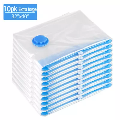 $6.96 • Buy 1/10 Extra Large Jumbo Vacuum Seal Storage Bags Travel Triple Sealer Space Saver