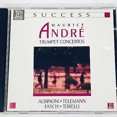 Maurice Andre Trumpet Concertos: Albinoni Telemann Fasch ++ 1988 Erato Ecd 40015 • $4.98