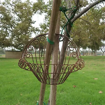 Rustic Metal Wire Wall Mount Planter Basket 19.5  W X 9.5  D X 14  H • $30