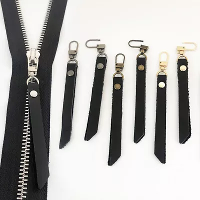 Universal Zip Head Repair Removable Metal Pull Lock Zipper Slider Leather • $3.73