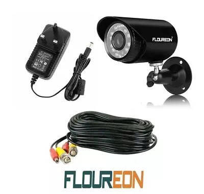 Floureon AHD 720p IP66 Security CCTV Camera - 18M Power Video Cable & 12v PSU • £54.95