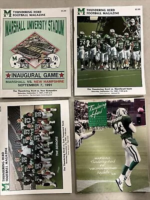 1991 Lot Of 4 Marshall Thundering Herd NCAA Football Program Magazine Inaugural • $10