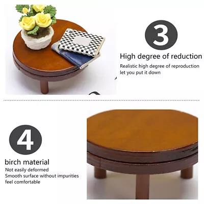 1:12 Dollhouse Miniature Round Tea Coffee Table End Table W/Mat Furniture Dec Mp • $5.23