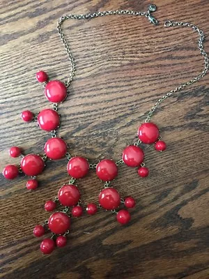 J.Crew Bubble Necklace Red • $79