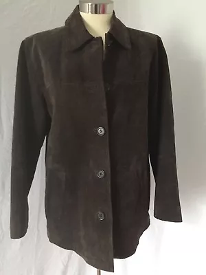 Victoria's Secret Moda International 100% Suede Leather Brown Lined Jacket Sz PS • $24.50