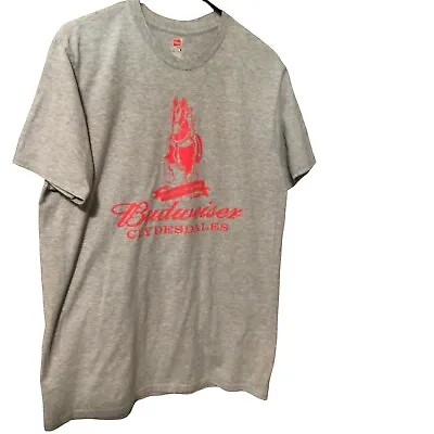 $13 • Buy Budweiser Clydesdales T-shirt Hanes Nano Mens Clydesdale And USA Flag Graphic XL