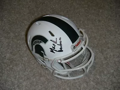 MARK DANTONIO Signed MICHIGAN STATE SPATANS White Speed Mini Helmet GO GREEN MSU • $100