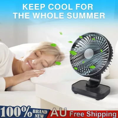 Portable Desk Fan Mini Usb Rechargeable Quiet Cooler Small Table Cooling 4 Speed • $30.08