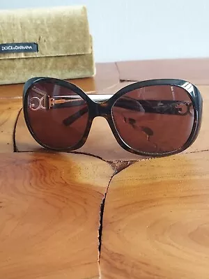 Dolce & Gabbana Italy Brown Tortoise Shell Logo Sunglasses With Case 6056 • £77.10