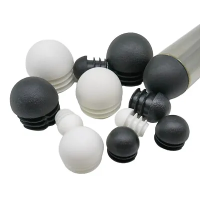 £1.43 • Buy Black/White Domed Round Plastic Blanking End Caps Tube Pipe Inserts Plug 16-76mm