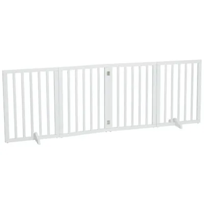 4 Panels Baby Safety Playpen Wooden Barrier Pet Gate Room Divider Foldable Fence • £39.95