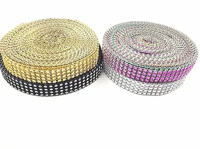 £4.99 • Buy Buy 3 Get 1 Free 9 Yards  Reduced To Clear Diamante Effect Ribbon Mesh Cake Trim