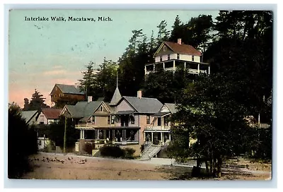 1912 Interlake Walk Houses View Macatawa Michigan MI Posted Antique Postcard • $6.47