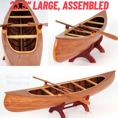 Shelf Display CANOE MODEL Peterborough Wooden Rowing Boat Nautical Decor Gift • $240