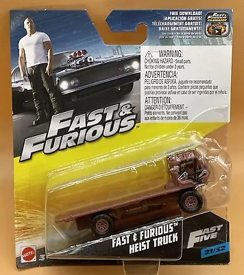 Fast Furious Heist Truck Five FAST FURIOUS FIVE Mattel 1:55 Rare Carded New 2017 • £119.99
