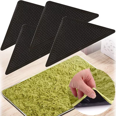 4X Reusable Rug Carpet Mats Grippers Anti Slip Stopper Washable Grips Corner Pad • $8.48