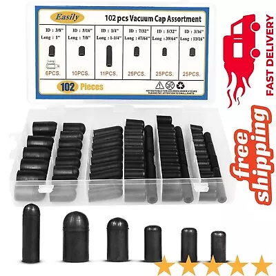 $13.99 • Buy New Rubber Vacuum Caps Plug Kit 102 PCS Assorted Vacuum Plugs Hose End Caps USA