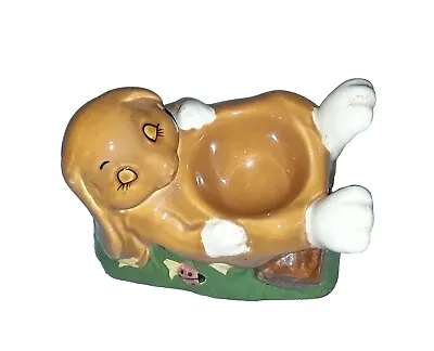 Cute Rabbit Lying On Some Grass Egg Cup Vintage Ceramic Hand Painted Collectable • £11.95
