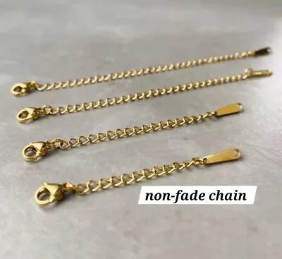 Gold Stainless Steel Non-fade  Extender Chain Extension Necklace Bracelet UK🇬🇧 • £4.48