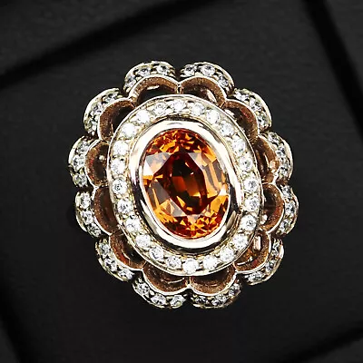 Stunning Mandarin Spessartite Garnet 2.80Ct 925 Sterling Silver Handmade Rings • $20.99