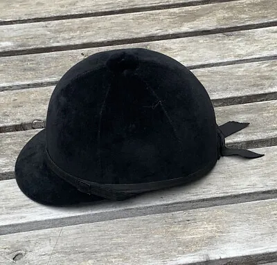 Vintage Equestrian Cromwell Co Black Velvet Riding Helmet Hat Size 7-57 FREESHIP • $49.99