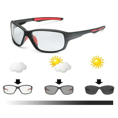 Photochromic Polarized Glasses Bicycle MTB Riding Fishing Cycling Sunglasses • $15.25