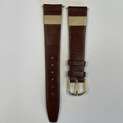 18 Mm Leather Watchband Watch Strap Wristwatch Band Buckle Belt-Brown # 142 • $10.95