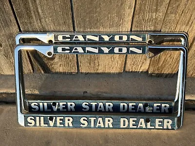 Vintage Silver Star Dealer Oldsmobile License Plate Frames Canyon Texas NOS Set • $30