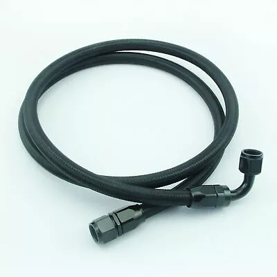 AN8 Braided 8AN Oil/Fuel Line/Hose 5.24FT + Straight  + 90° Swivel Fitting Black • $35