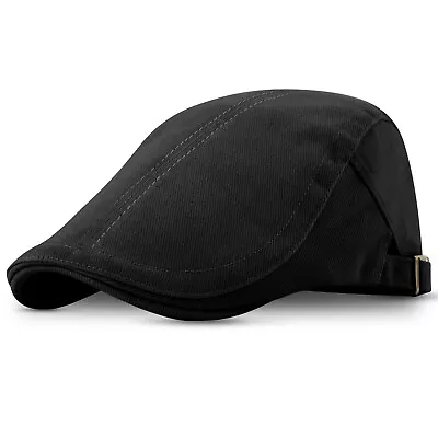 Men's Solid Cotton Cap Flat Ivy Gatsby Newsboy Sun Golf Driving Ascot Cabbie Hat • $9.99