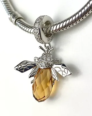 💖 Honey Bee Dangle Charm Pendant Bug Insect Genuine 925 Sterling Silver 💖 • £16.95
