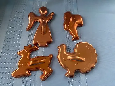 Vintage 4 Mirro Holiday Copper Cookie Cutters • $7.99