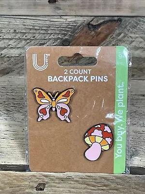 2x UStyle Butterfly Mushroom Backpack Pins 2023 Enamel Nature Retro Accessory • $5.99