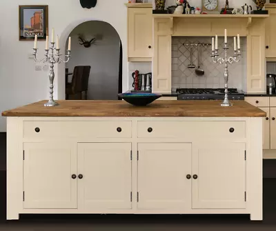 Handmade Rustic 8 Door Kitchen Island Unit. Freestanding Kitchen Furniture. • £1999