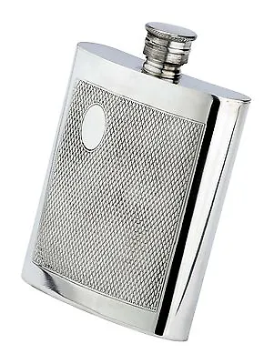 6 Oz. English Pewter Flask With Barley Finish Initial Engraved Free New In Box • $46.90