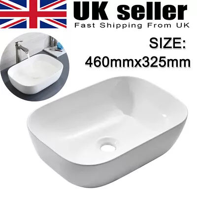 460mm Ceramic Wash Basin Counter Top Bathroom Washroom Cloakroom Wash Bowl Sink • £29.90