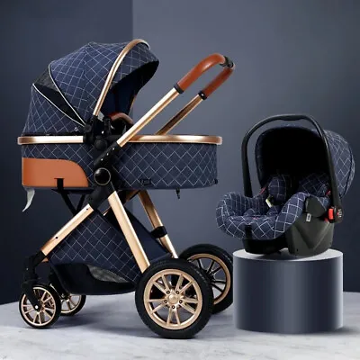 Luxury Baby Stroller 3 In 1 Carriage Foldable Pushchair Infant Travel System USA • $371.90