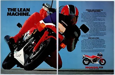 Honda 500 Interceptor Motorcycle Red FOLLOW LEADER 2pg 1986 Print Ad 8 W X 11  • $12.99