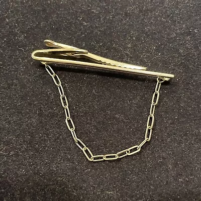 Vintage Hickok Silver Plate 50 Tie Clip Clasp With Thin Chain. Pre-Owned. • $12.99