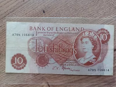 Bank Of England 10 Shilling Note CASHIER FFORDE A79N 105614 • £0.99