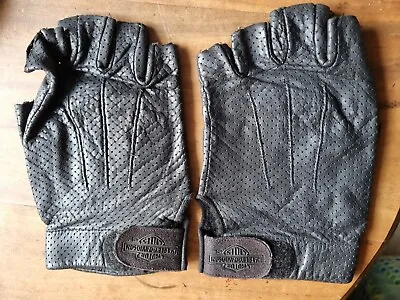 Harley Davidson Men’s Leather Driving Biker Motorcycle Fingerless Gloves XXL • $15