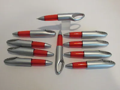 Lot Of 10 Mini Fat Carabiner Clip On Red Ballpoint Pens-ideal For Hand Problems • $8.99