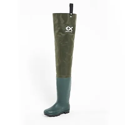 Duck And Fish Green Fishing Wader Hip Boots With Cleated Outsole • $43.90